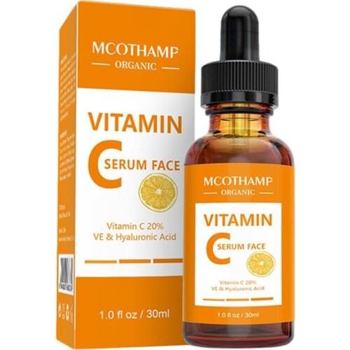 30ML 100% Pure Vitamin C Serum Liquid Freckle Removal Hyaluronic Face Dark Spot Fade Acid Anti Acne Scars Serum Vc Q0E8