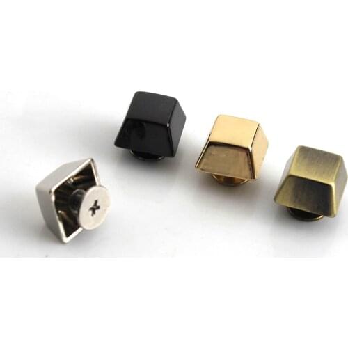 4pcs Metal Square Shape Screw Back Rivets Studs Nail Stud for Garment Leather Craft Belt Wallet Decoration Parts 12mm