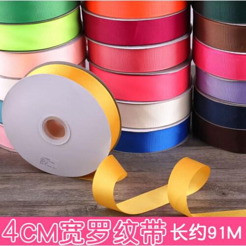 4cm/40mm rib belt DIY bow hair headdress ribbon threaded packaging baking Ribbon Ribbon