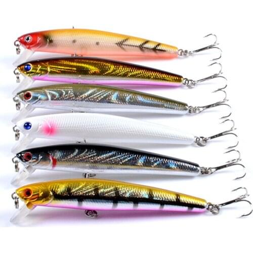 9.6cm/9.8g hot fishing lure minnow quality professional bait swim bait jointed bait equipped black or white hook