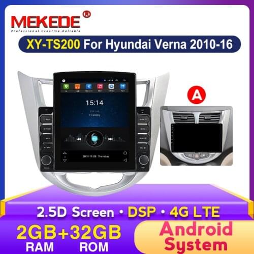 MEKEDE Android System 2+32G Car Radio For Hyundai Solaris 1 2010 - 2016 Multimedia Player Head Unit BT 2.5D WIFI support camera
