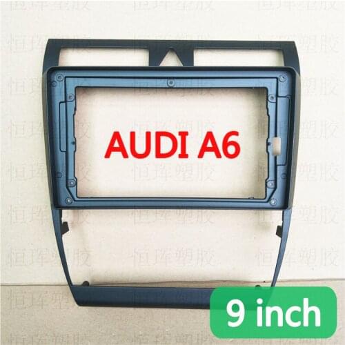 Car Fascia Navigation Frame Dash Frame Kit For 9" Universal Android Multimedia Player For Audi A6 2004