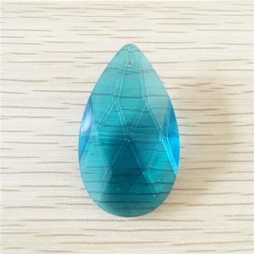 Free Shipping, 38mm 10units Zircon Blue Chandelier Prism crystal almond pendant beads Free Shipping