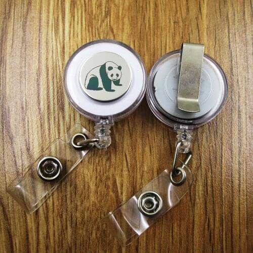 Panda ID Badge Reel gift for him/her friend family retractable recoil id badge holder work fun