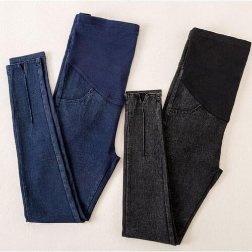 Shinny Maternity Jeans Fashion Elastic Pants For Pregnancy Jeans Belt Pants Maternity Clothes For Pregnant Women Mama Trousers