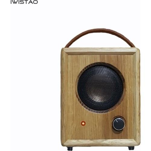 IWISTAO Bluetooth Speaker 4.2 15W Portable Handmade Vintage Pure Solid Wood 3 Inch Full Range Unit CSR64215