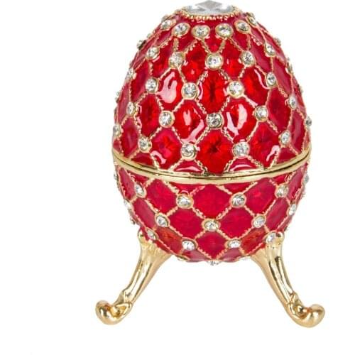 FABERGE EGG Brand Metal Material Beautiful Brightly Colored Oval Box for Gift