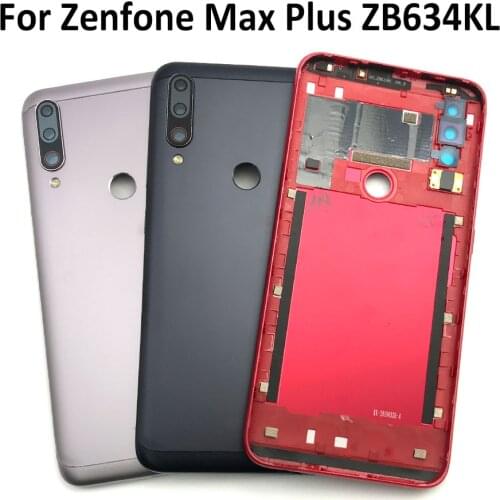 For Asus Zenfone Max Plus (M2) ZB634KL A001D Back Battery Door Rear Housing Cover Case + Camera Lens + Volume Side Button Key