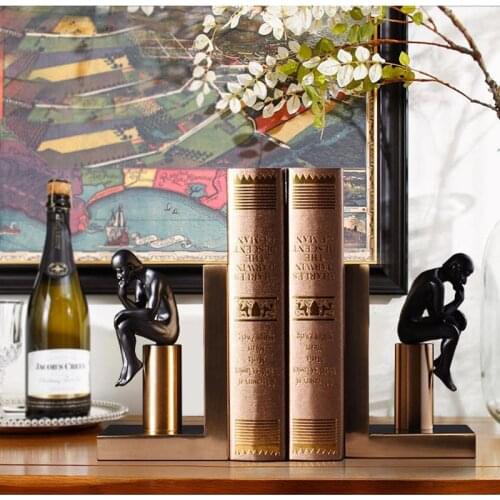 1 pair Creative Figure Design Thinker Resin Bookend Shelf Bookend Holder Office School Supplies Stationery Gift Home decoration