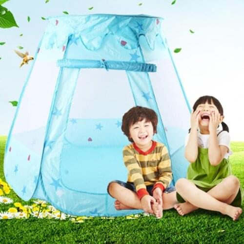 Kids Princess Play Indoor Hexagon Tent Toy Girls Xmas Birthday Gift Pink/Blue Inspire Children Imagination