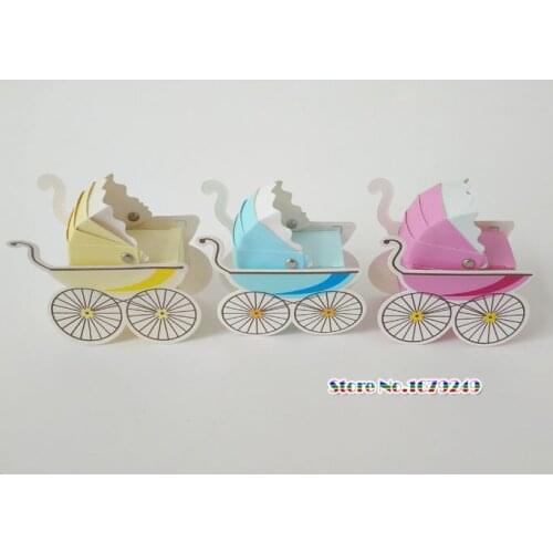 Baby carriage Wheelbarrow shape candy box. candy Chocolate paper boxes Newborn party candy gifts Box 200pcs/lot