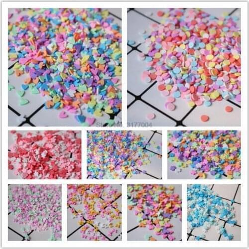 DHL 100bag 100g/bag Slime Clay Fake Candy Sweets Sugar Sprinkle Decorations for Fake Cake Dessert Food Particles Decoration Toys
