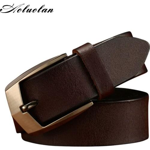 Aoluolan designer belts luxury belts for men pin buckle belt top fashion mens leather belts free shipping
