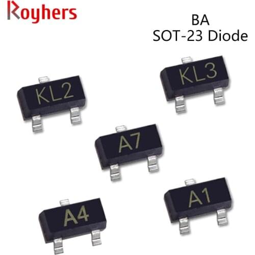 50Pcs SMD Dual Switching Diode Transistor BAV70LT1G BAV99 A7W BAT54A KL2 BAT54C KL3 BAT54S KL4 BAS16 A6 BAV99 A7 IC SOT-23