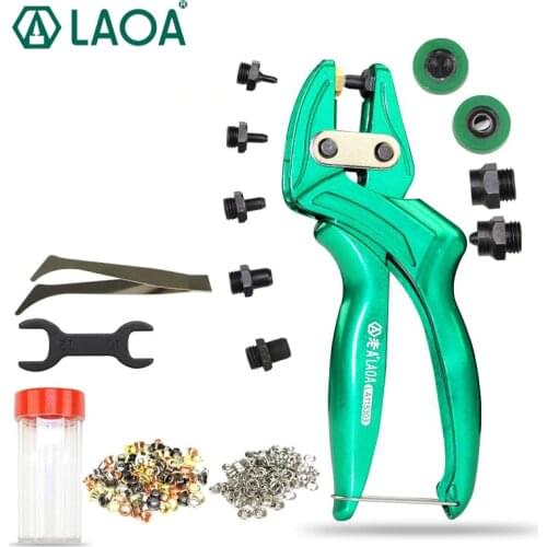 LAOA Multi-fonction Leather Punch Pliers Aluminium alloy Eyelet Puncher Belt punch Button Plier Made in Taiwan