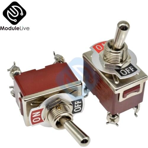 E-TEN(C)1221 12mm Toggle Switch S Double Throw SPDT ON-OFF 250/16A 1/4 Inch Mounting 31.4*19.7MM 2Positions 4Pins