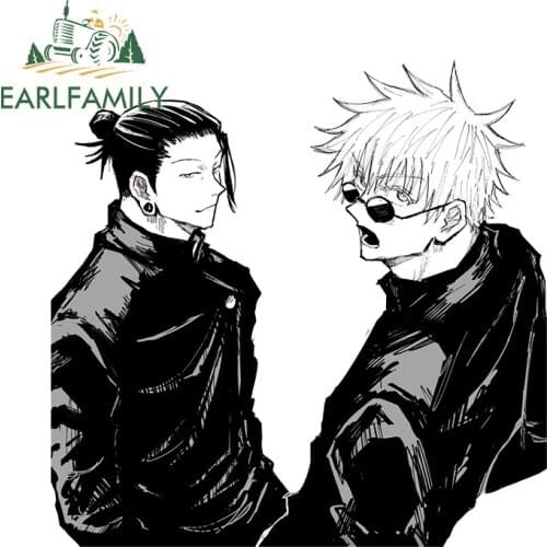 EARLFAMILY 13cm x 13cm for Jujutsu Kaisen Gojo Satoru Decal Anime Waterproof RV VAN Decoration Scratch-proof Car Stickers