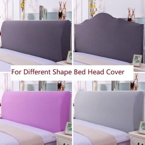 Elastic All-inclusive Bed Head Cover European Solid Color Bed Head Back Protection Dust Cover Plain Soft Headboard Cover