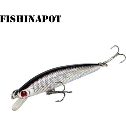 FISHINAPOT 1PCS Laser Minnow 8g/8.5cm Fishing Lure 3D Eyes Artificial Hard Crankbait Isca Wobblers 6# Hooks Fishing Tackle