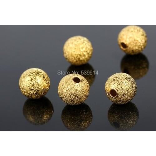 Hot sale 8mm 300pcs Golden Stardust Copper Round Beads