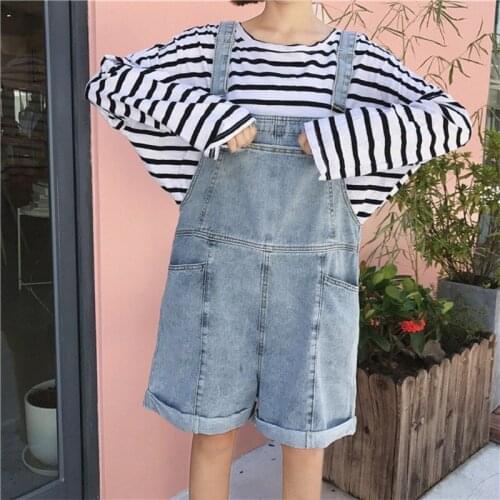 Rompers Women Jean Jumpsuit Summer Denim Playsuit Overalls Women Casual Loose vintage LOOSE Jumpsuit Combishort students jeans