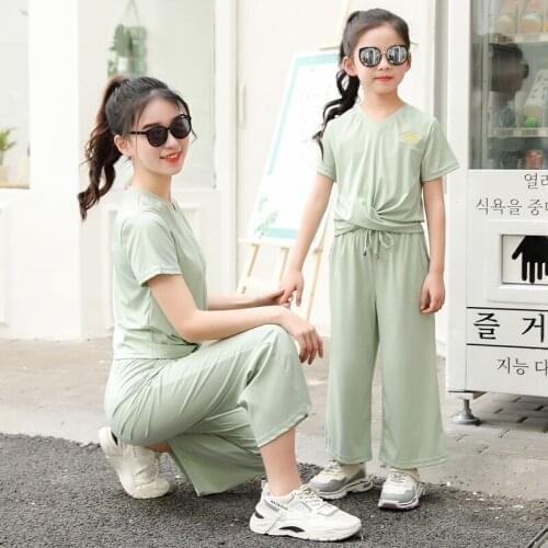 2 Piece Set Baby Girls Clothes Summer Thin Set Short Sleeve T Shirts Cute Tops Kids Tracksuit Soft Outfit Solid Color 3-14 Years