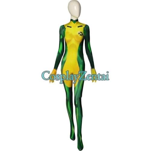 Rogue Cosplay Costume Spandex 3D Printing Cosplay Zentai Bodysuit for Female/kids