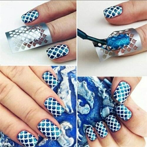 Square Hollow Nail Sticker Exquisite High Quality Laser Nail Sticker Set Dual Purpose Variety Styles Small Template Sticker