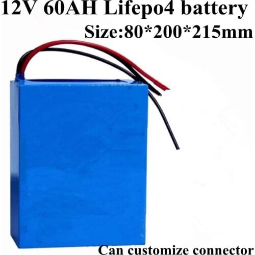 Lifepo4 12v 60ah Battery Pack 12v Lifepo4 Lithium Battery for 12v 1000w Electric Scooter Electric Motorcycle Tricycle + Charger