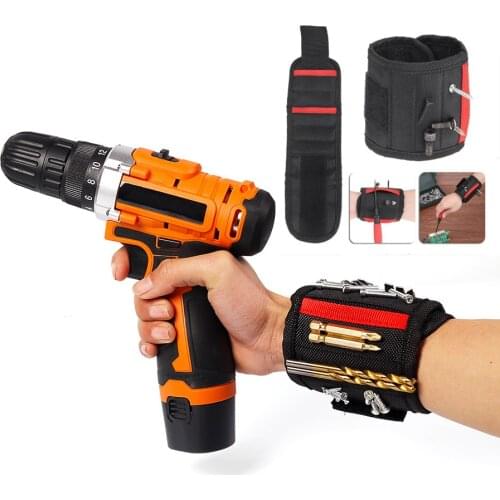 Polyester Magnetic Wristband Strong Magnets Portable Bag Electrician Tool Bag Screws Drill Holder Repair Tool Belt