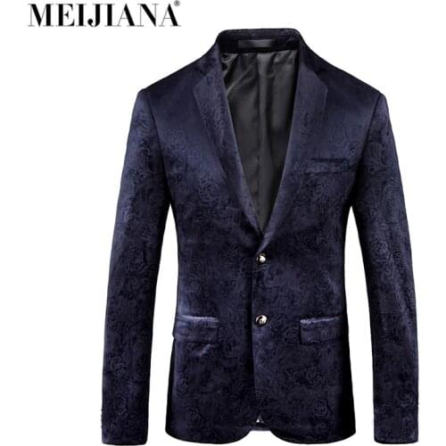Brand Blazer Mens 2018 Plus Overcoat Suit New Jackets Male Two For 5XL Size Fashion Party Formal Button MEIJIANA Arrival Men