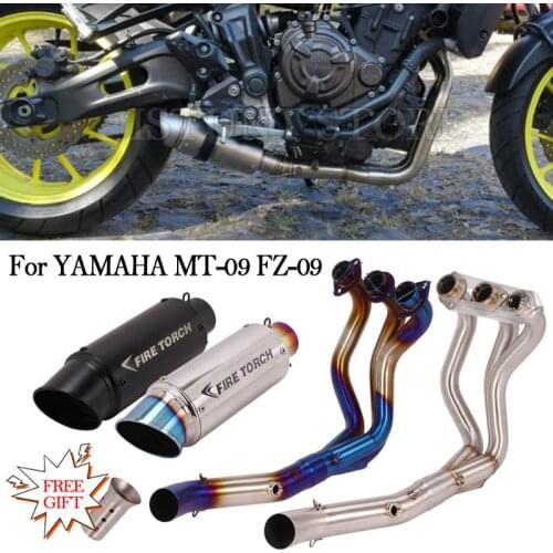 Full System Motorcycle Exhaust Modified DB Killer Muffler Escape Front Mid Middle Link Pipe For YAMAHA MT 09 MT-09 FZ-09 XSR900