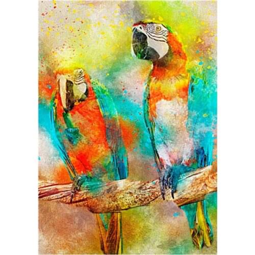 Parrots diamond mosaic birds embroidery painting animals rhinestone wall sticker decor diamond drawing art needlework handcraft