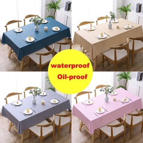Rectangular round tablecloth Wedding Dining Party coffee Linen Table Cover Solid color Waterproof Oilproof table protector decor