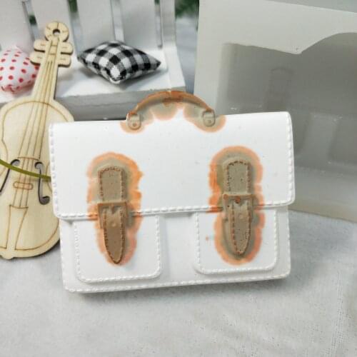 QT0271 PRZY Silicone Mold Briefcase Soap Molds Portfolio Handbags Soap Mold Gypsum Chocolate Candle Molds Soap Mould Clay Resin