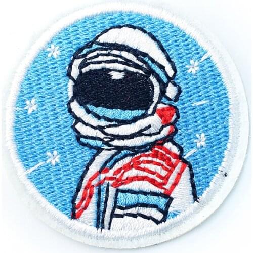 Astronaut Size:5.0cm Iron On Cartoon Badges DIY Embroidery Patch Applique Clothes Clothing Sewing Supplies Decorative Patches