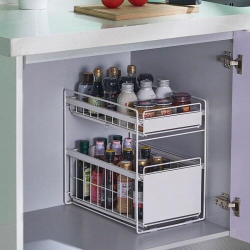 Sink Cabinet Storage Rack Drawer Type Under Counter Kitchen Household Floor Standing Rack