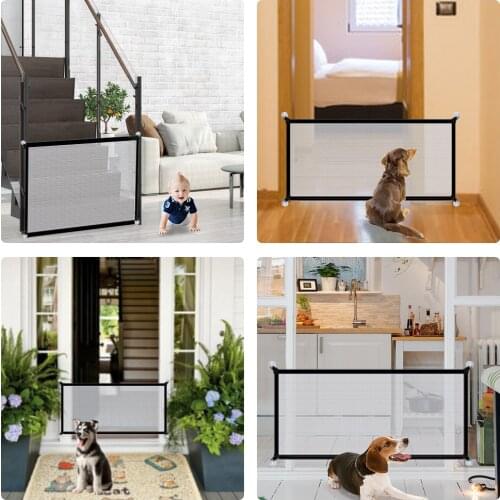 Dog Gate Ingenious Mesh Dog Fence For Indoor and Outdoor Safe Pet Dog gate Safety Enclosure Pet supplies Dropshipping