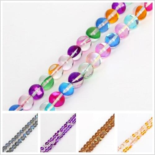 Wholesale 8MM approx 48Pcs Glass Flash Loose Spacer Beads For DIY Necklace & Bracelet Jewelry Making