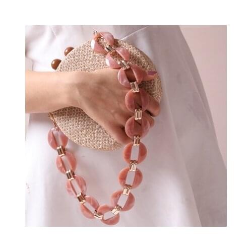 NEW Fashion Colorful Spiral 60cm 120 Acrylic Resin Chain Handbag Bags Plastic Strap Women Shoulder Bags Accessories