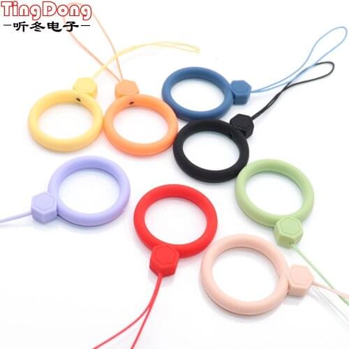 TingDong Cute Cartoon Phone Strap Silicon Pendant Mobile Phone Charm Strap For Huawei Lanyard For Key ID Card USB Strap