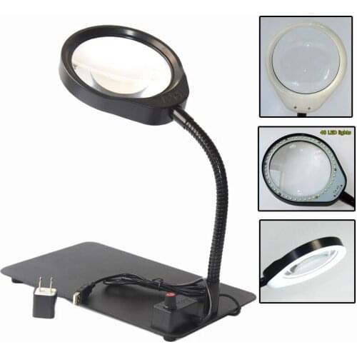 New Magnifying Glass LED Light 5X/8X/10X Magnifier Repair Tools Magnifiers Loupe Desktop Magnifier Light With USB