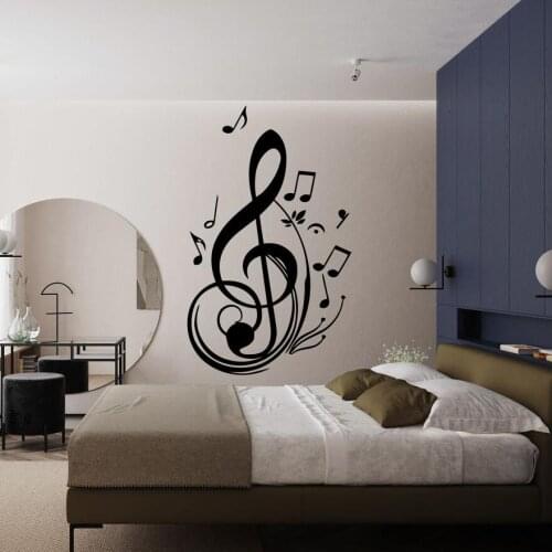Vinyl Art Wall Decals Music Treble clef Note Melody Sound Rock Wall Sticker Music Home Room Decoration Removable Mural B167