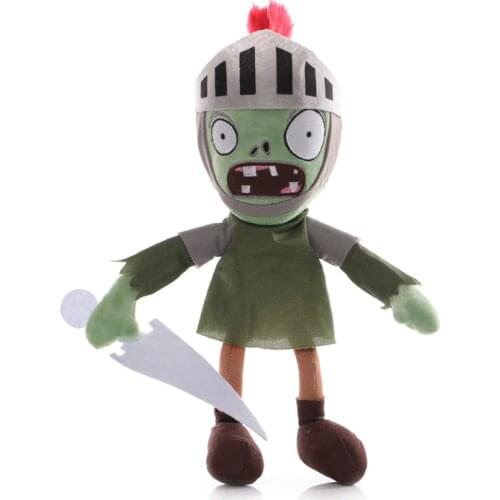 1pcs 30cm PVZ Plants vs Zombies Plush Toys Knight Zombie Plush Toy Doll Soft Stuffed Animals Toys Gifts for Kids Children
