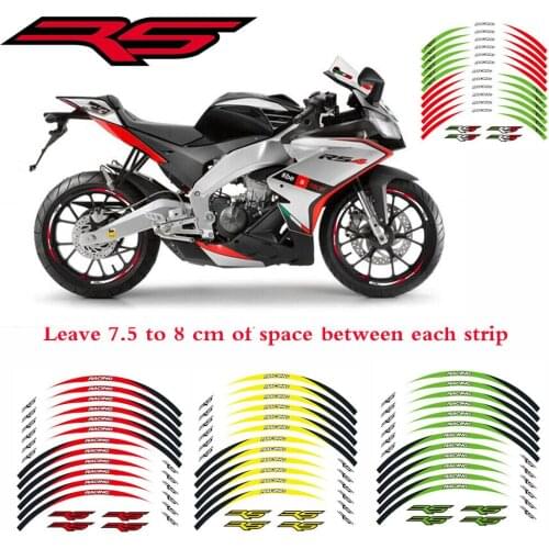 New high quality 12 Pcs Fit Motorcycle Wheel Sticker stripe Reflective Rim For Aprilia RS