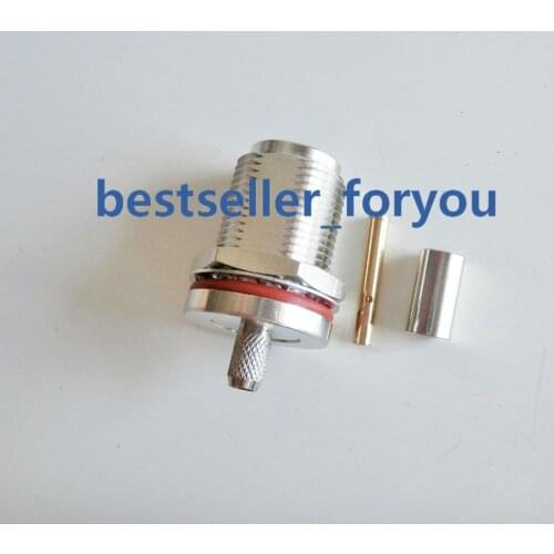 1x N female jack bulkhead nut connector crimp for RG58 RG142 KSR/LMR195 cable