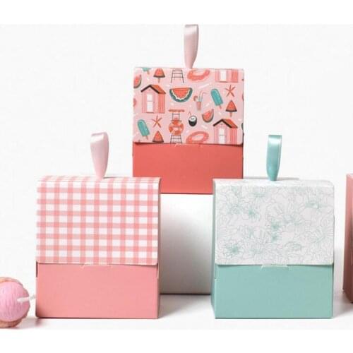 50pcs Mini Candy Box Lipstick Packaging Gift Box Portable Biscuit Cookies Boxes For Kids Birthday Party Supplies