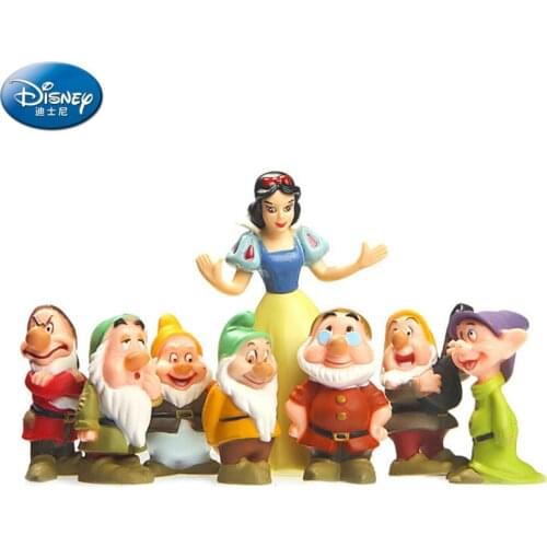 8pcs\set Original Disney Princess Snow White and The Seven Dwarfs 7 Ornaments Model Doll Toys for Children Gift PVC Figure Model