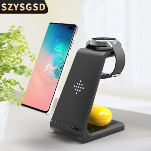 3 in 1 Wireless Fast Charger For iPhone Samsung Galaxy S20 Note 9 Quick Charge for Apple watch Airpods Pro for Samsung Watch 3