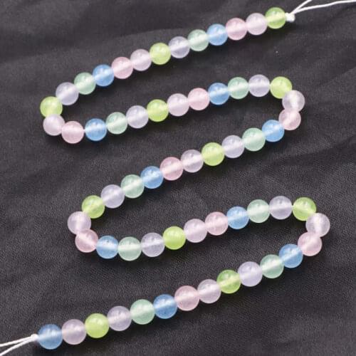 Jewelry Making Multi Crystal Loose Bead for Jewelry Making Natural Stone Round Jades Quartzs Spacer Beads DIY Accessories 15"B19